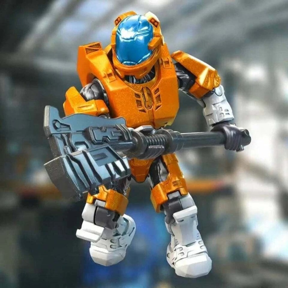 MEGA Construx Halo Infinite Series 3 Spartan Hermes Orange Action Figure Hammer